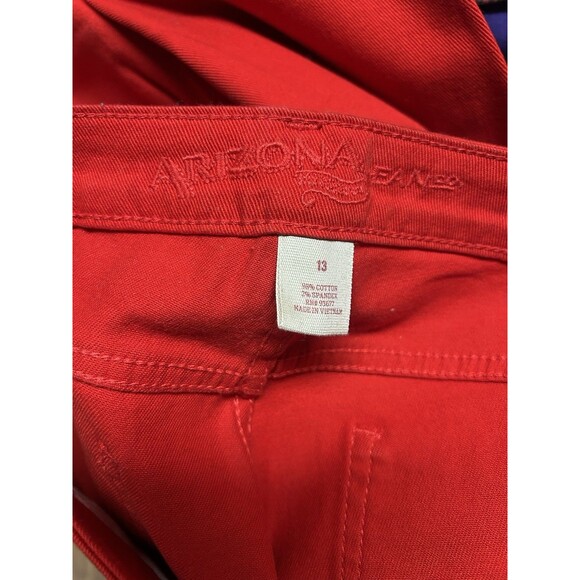 Arizona Jeans Super Skinny Red Denim Womens Size 13 Stretch Y2K - Picture 6 of 7